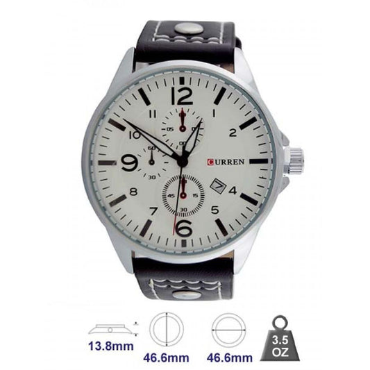 Montre Curren avec bracelet en cuir pour hommes Livraison 20 à 30 jours