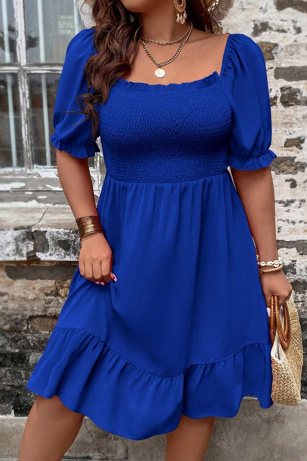 Mini-robe grande taille bleu foncé