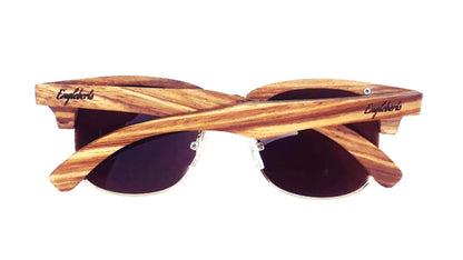 Lunettes de soleil en bois d'ébène et de zèbre, verres polarisés