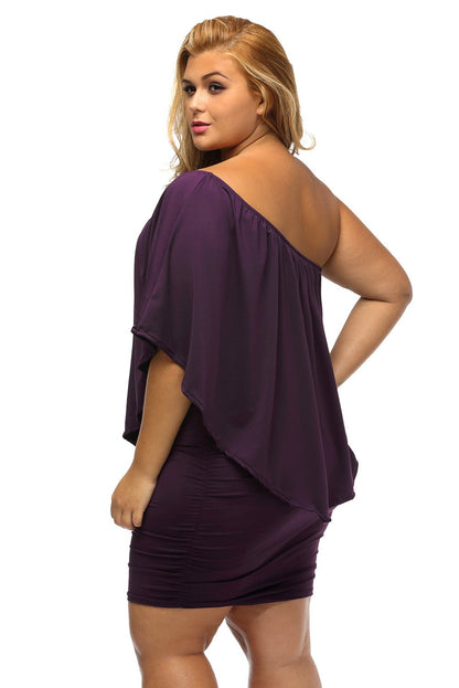 Mini-robe violette à plusieurs niveaux grande taille Livraison 15 à 30 jours