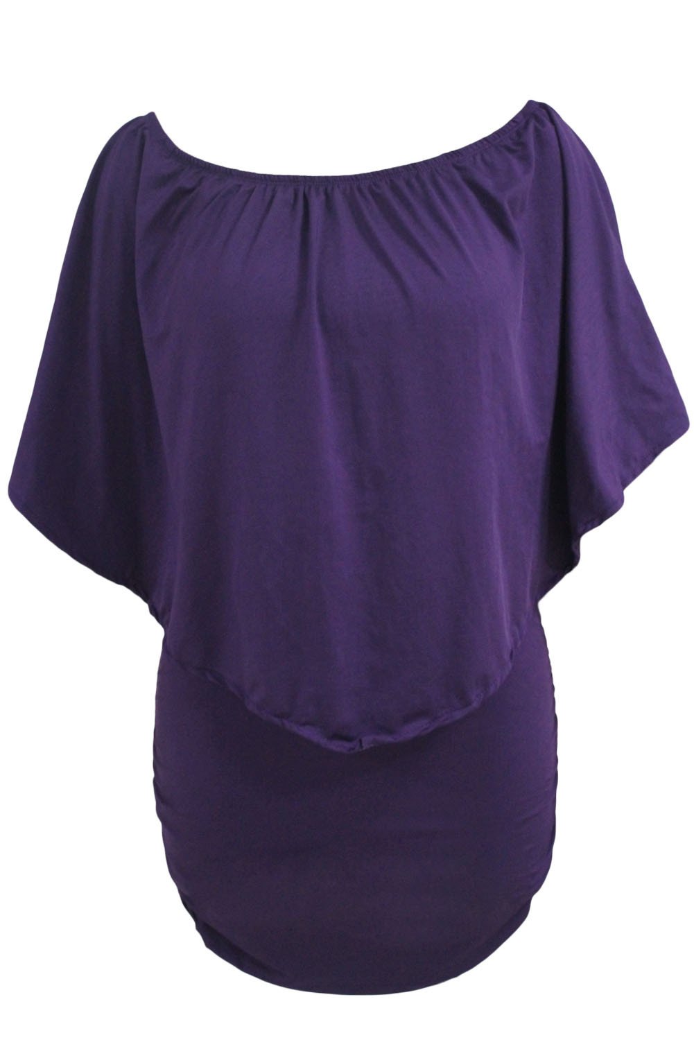 Mini-robe violette à plusieurs niveaux grande taille Livraison 15 à 30 jours