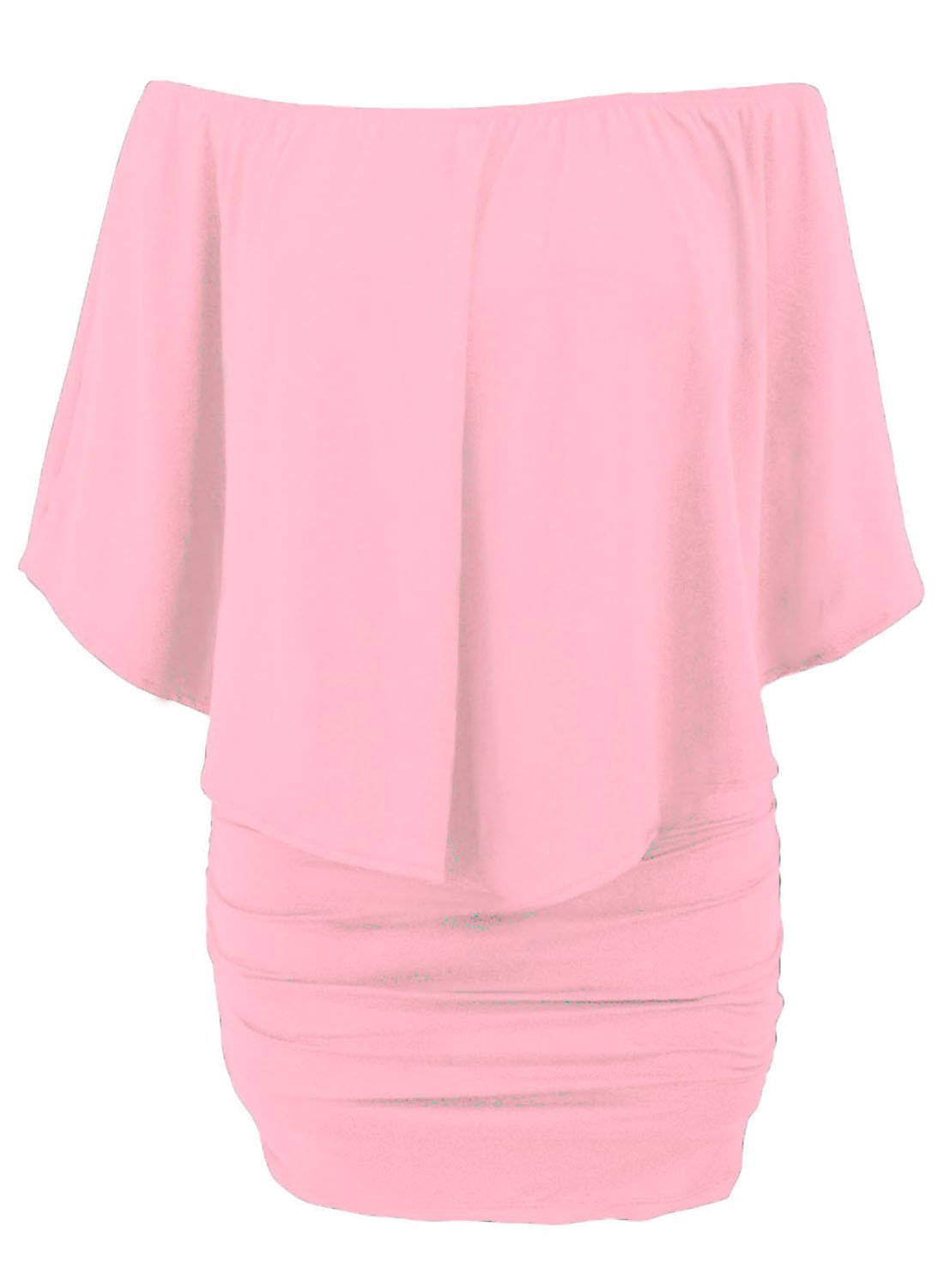 Robe de soirée mini rose grande taille à volants Livraison 15 à 30 jours