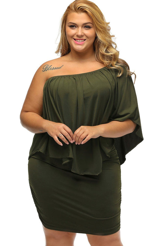 Mini-robe grande taille verte Livraison 15 à 30 jours