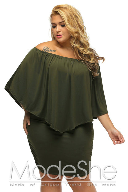 Mini-robe grande taille verte Livraison 15 à 30 jours