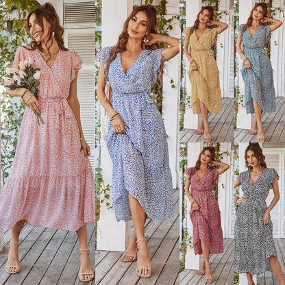 Robe Sexy et élégante d&#039;Amazonie européenne et américaine, jupe de vacances imprimée décontractée, printemps et été 2022