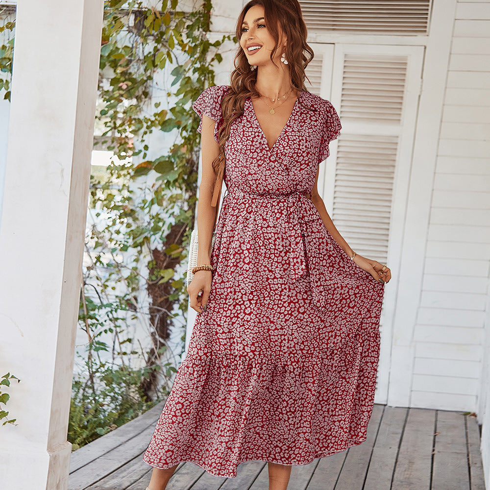 Robe Sexy et élégante d&#039;Amazonie européenne et américaine, jupe de vacances imprimée décontractée, printemps et été 2022