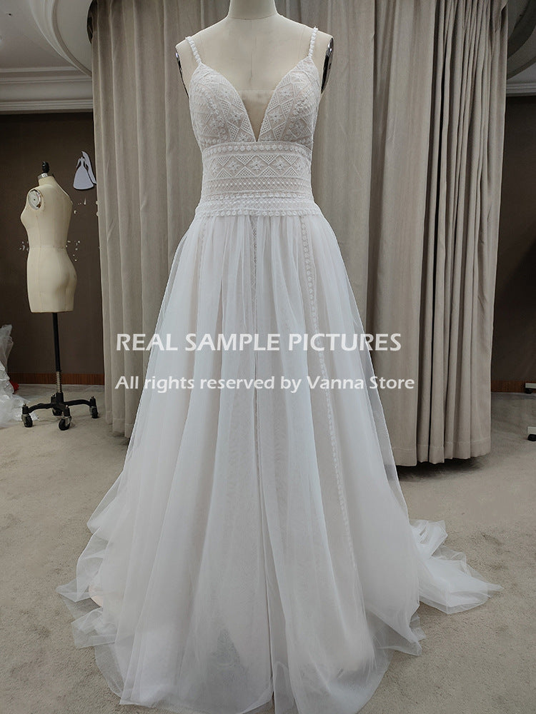 New Wedding Dress  Lace Suspender Wedding Dress Dress