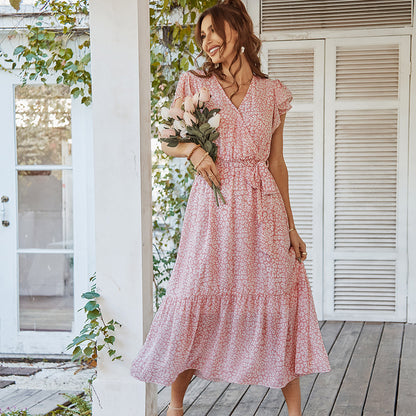 Robe Sexy et élégante d&#039;Amazonie européenne et américaine, jupe de vacances imprimée décontractée, printemps et été 2022