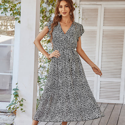 Robe Sexy et élégante d&#039;Amazonie européenne et américaine, jupe de vacances imprimée décontractée, printemps et été 2022