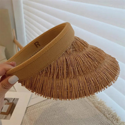 Chapeau pare-soleil en paille pour femmes