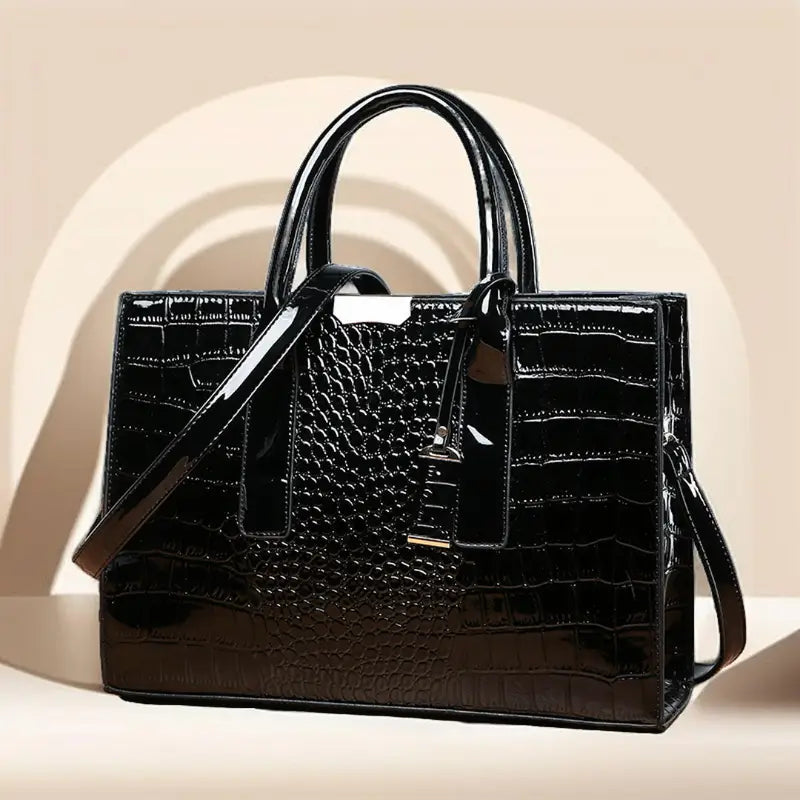 Sac à main pour femme imprimé crocodile