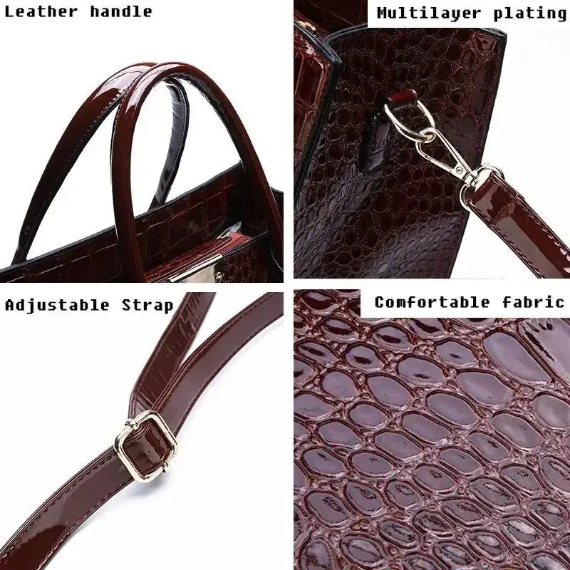 Sac à main pour femme imprimé crocodile