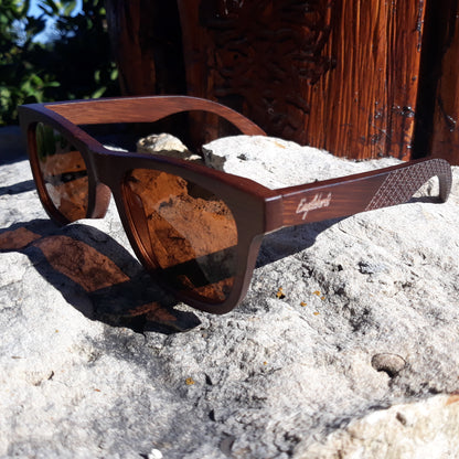 Lunettes de soleil en bois Sienna, verres polarisés