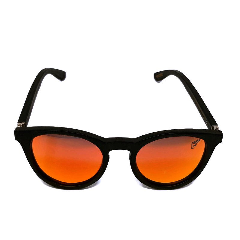 Lunettes Sunset polarisées avec monture complète en bambou noir et étui