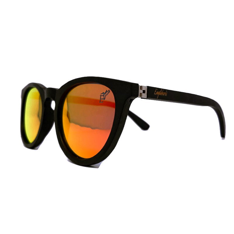 Lunettes Sunset polarisées avec monture complète en bambou noir et étui