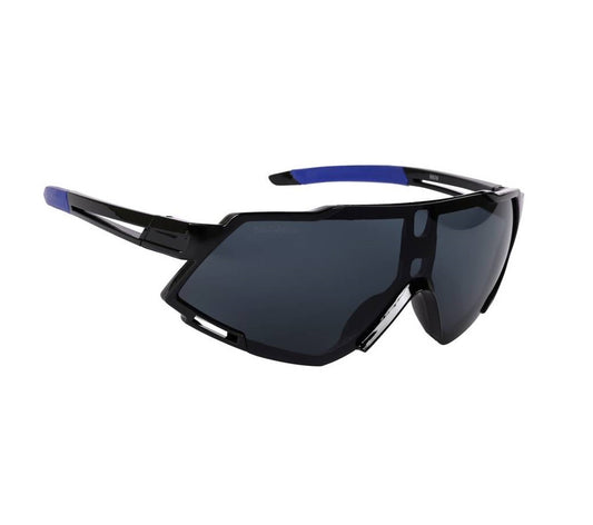 Lunettes de soleil de sport enveloppantes avec protection UV (pour hommes et femmes, noires)