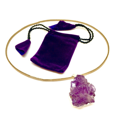 Pendentif en grappe d'améthyste violette