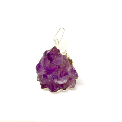 Pendentif en grappe d'améthyste violette